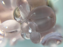 EKAHI- European  Lampwork Glass HAWAIIAN Pink & White Floral Large Hole Bead