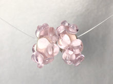 EKAHI- European  Lampwork Glass HAWAIIAN Pink & White Floral Large Hole Bead