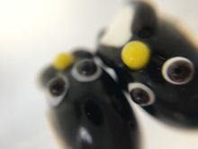 SOLO PENGUIN - European Lampwork G;lass SOLO PENGUIN Bead, BLACK & WHITE