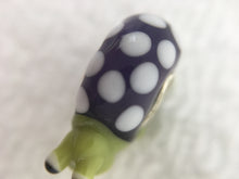 SNAIL - European Lampwork Glass SNAIL/SLUG Bead, Green & Purple