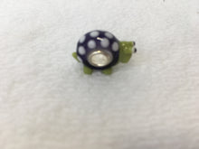 SNAIL - European Lampwork Glass SNAIL/SLUG Bead, Green & Purple