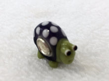 SNAIL - European Lampwork Glass SNAIL/SLUG Bead, Green & Purple