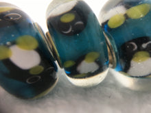 PENGUINS - European Lampwork PENGUIN Beads, BLACK & WHITE Quanity 1 Bead