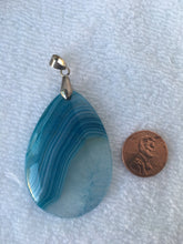 SERENA - Blue & Grey Onyx Agate Teardrop Pendant