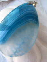 SERENA - Blue & Grey Onyx Agate Teardrop Pendant