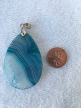 SERENA - Blue & Grey Onyx Agate Teardrop Pendant
