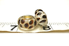 1 Lampwork Glass Snake Skin European Style Bead